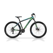 Bicicleta MTB CROSS  GRX, 27.5,  BLACK-GREEN XCE SR SUN TOUR